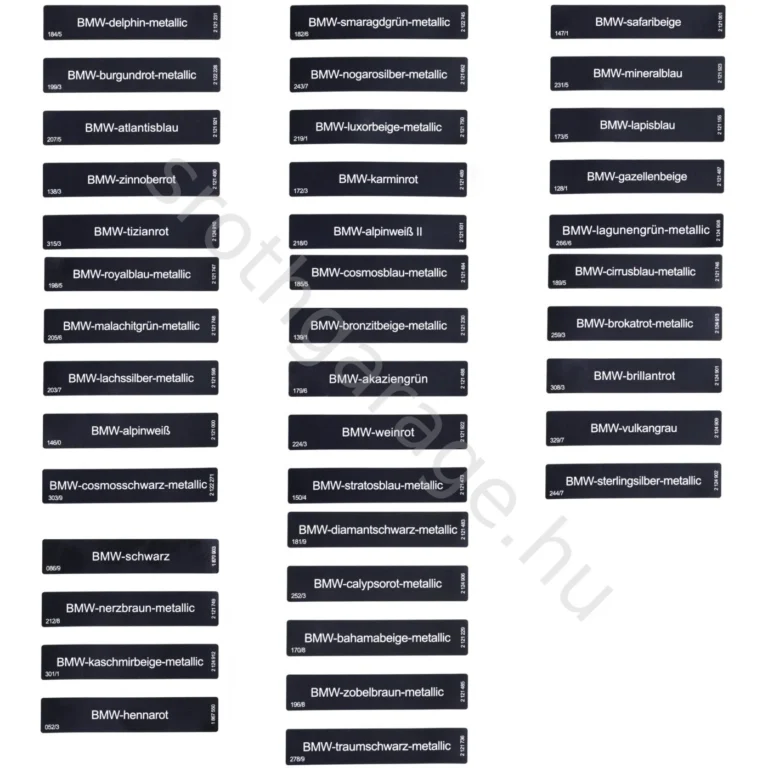 Színkód matrica BMW
